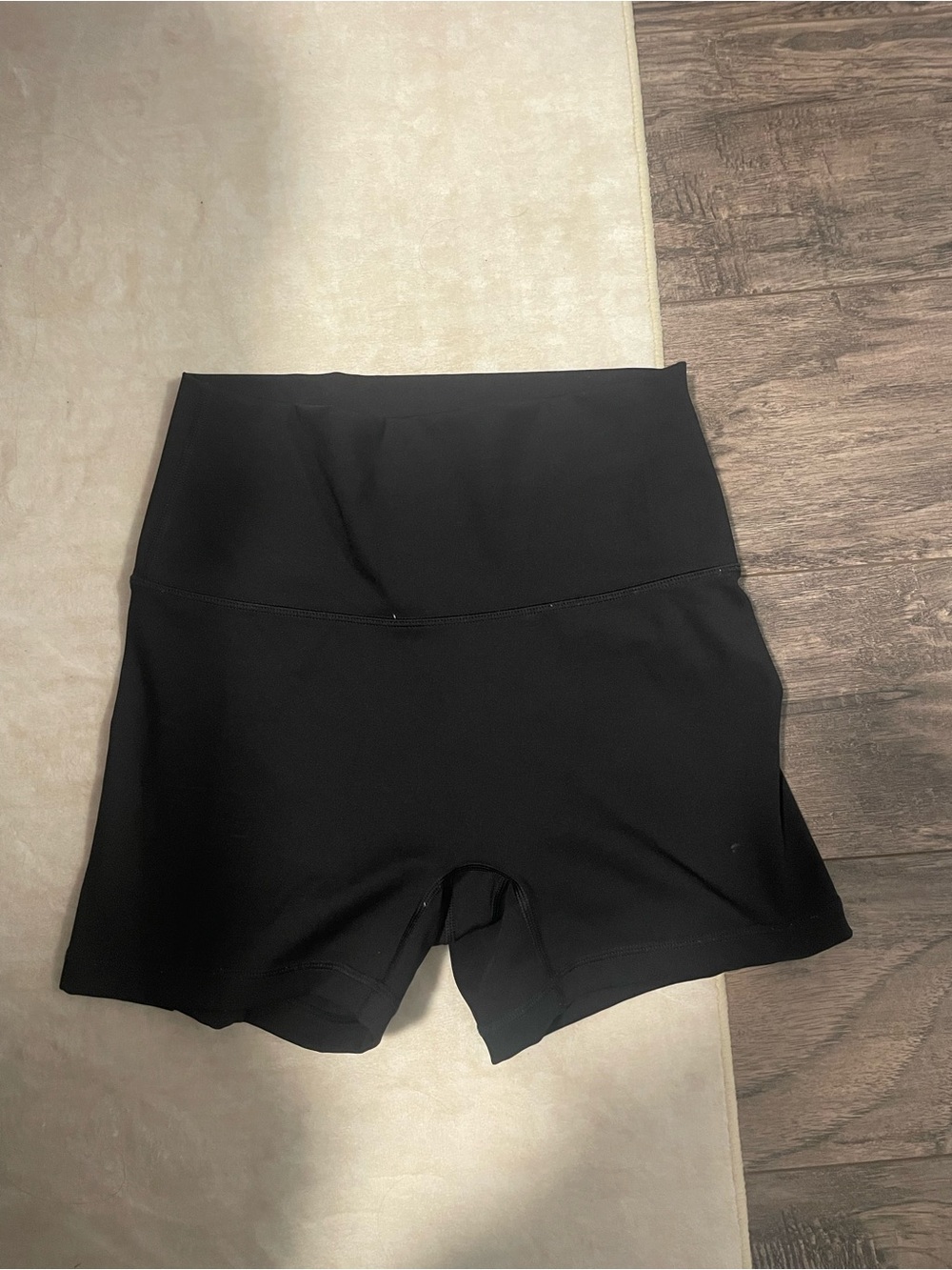Women's Black High-Waist Athletic Bike Shorts